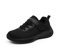 DREAM PAIRS Boys Girls Breathable Tennis Running Shoes Athletic Sport Sneakers,Size 1 Big Kid,All/Black,KRIDER-1