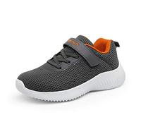 DREAM PAIRS Boys Girls Breathable Tennis Running Shoes Athletic Sport Sneakers,Size 10 Little Kid,Dark/Grey/Orange,KRIDER-1