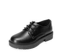 DREAM PAIRS Boys Girls Dress Shoes Kids Uniform Formal Classic Oxfords Lace-up for Toddler Little Big Kid,Size 5 Big Kid,All Black,KUUMOX2501