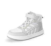 DREAM PAIRS Boys Girls Sneaker High Top Basketball Shoes Kids LilLegends JuniorFly Jumpers Sports Shoes for Athletic School Gym,Size 13 Little Kid,White/Gray,SDFS2422K