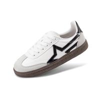 DREAM PAIRS Boys Girls Sneakers Retro Classic Casual Tennis Trainers Shoes Lightweight School Walking Low Top Lace Up Footwear for Little/Big Kid, Size 1 Big Kid, White, KKUMFN2506