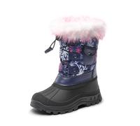 DREAM PAIRS Boys Girls Snow Boots Kids Insulated Waterproof Walking Boots Non-Slip Sole Outdoor Boots,Size 4 Big Kid,Navy/Fuchsia,KSNOW