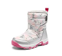 DREAM PAIRS Boys Girls Snow Boots Winter Waterproof Walking Boots for Kids Non Slip Warm Fur Lined Shoes,Size 2 Big Kid,Gray/White/Red,SDSB2222K
