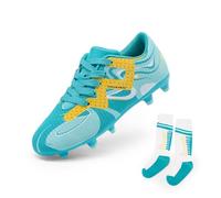 DREAM PAIRS Boys Girls Soccer Cleats Youth Firm Groud Sport Football Cleats for Little/Big Kid/Toddler,Size 5 Big Kid,Mint Green,KKUMSO2503