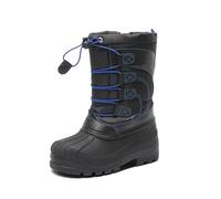 DREAM PAIRS Boys & Girls Toddler/Little Kid/Big Kid KNORTH Insulated Winter Waterproof Snow Boots,Size 4 Big Kid,Black/Grey/Royal,KNORTH