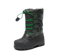 DREAM PAIRS Boys & Girls Toddler/Little Kid/Big Kid KNORTH Insulated Winter Waterproof Snow Boots,Size 3 Big Kid,Black/Neon/Green,KNORTH