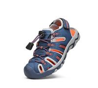 DREAM PAIRS Boys Girls Toddler/Little Kid/Big Kids Outdoor Summer Closed Toe Beach Sandals,Size 5 Big Kid,Navy/Light/Grey/Orange,160912-K