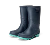 DREAM PAIRS Boys Non-Slip Wellies,Navy/Green,1 Big Kid