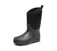 DREAM PAIRS Boys Waterproof Boots Outdoor Shoes with Handles for Rain Snow Winter Mud and Cold Weather for Little/Big Kids,Size 9 Little Kid,Black,KKUMSB2501