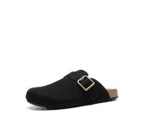 DREAM PAIRS Clogs for Women Suede Mules Wide Toe Shoes Wide Width Slip On Comfortable Clogs with Lightweight Soft Footbed, Anti-Slip Outsole, Arch Support,Size 5,Black,DWUMMU2505