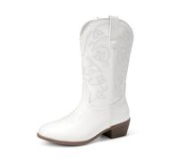 DREAM PAIRS Cowgirl Boots for Girls Mid Calf Cowboy Western Boots