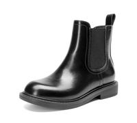 DREAM PAIRS Girls Ankle Boots with Side Zipper Chelsea Booties Low Heels Girl Fashion Shoes for Toddler/Little Kid/Big Kid,Size 1 Big Kid,Black,KKUMAB2501