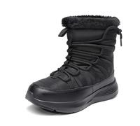 DREAM PAIRS Girls Boys Winter Snow Boots, Slip Resistant Faux Fur Lined, Windproof Warm Slip-On Boots for Kids,Size 3 Big Kid,Black,KKUMSB2507