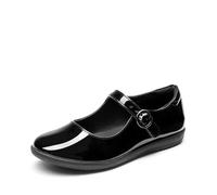 DREAM PAIRS Girls Classic School Shoes,Black/Patent/Pu,3 Big Kid