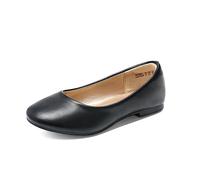 DREAM PAIRS Girls Cute Sparkly Flats,Black/Pu,5 Big Kid