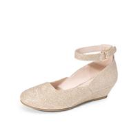 DREAM PAIRS Girls Dress Pumps,Gold,2 Big Kid