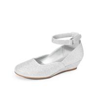 DREAM PAIRS Girls Dress Pumps,Silver,11 Little Kid