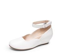 DREAM PAIRS Girls Dress Pumps,White,3 Big Kid