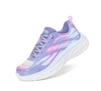 DREAM PAIRS Girls Fashion Sneakers Kids Lightweight and Comfy Lace-up Running Walking Casual Tennis Shoes,Size 12 Little Kid,Purple/Rainbow,KKUMRS2507