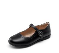 DREAM PAIRS Girls Floral School Flats,Black,2 Big Kid