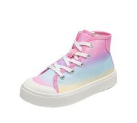 DREAM PAIRS Girls High Top Trainers,Rainbow/Pink,11 Little Kid