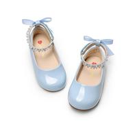 DREAM PAIRS Girls Pearl Ballet Flats,Light Blue,6 Little Kid