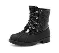 DREAM PAIRS Girls Side Zipper Glitter Ankle Boots,Size 2 Big Kid,Black,KBO212