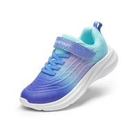 DREAM PAIRS Girls Sparkle Trainers,Navy/Purple/Blue,10 Little Kid