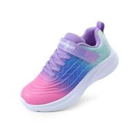 DREAM PAIRS Girls Sparkle Trainers,Pink/Blue/Green,9 Little Kid
