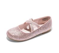 DREAM PAIRS Girls Sparkly Ballet Flats,Pink,13 Little Kid
