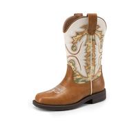 DREAM PAIRS KIDS Camo Cowboy Boots,Camel/Camo,4 Big Kid
