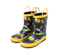 DREAM PAIRS Kids Cute Rubber Wellies | Rubber traction outsole,Double pull handles,Non-slip sole,Puddle Jumping Garden Play,Toddler Boys Girls
