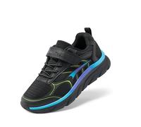 DREAM PAIRS Kids Fishbone Trainers,Black/Blue,4 Big Kid