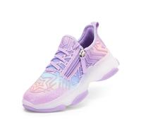 DREAM PAIRS Kids Girls Sneakers Zipper Casual Shoes Jelly Sole Sparkle Lightweight Walking Shoes,Size 9 Little Kid,Purple,KKUMFN2501
