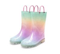 DREAM PAIRS KIDS Iridescent Wellies,Rainbow,6 Little Kid