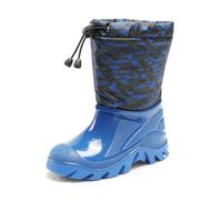 DREAM PAIRS Kids Mid Calf Snow Boots Waterproof Winter Boots, Plush Lined Warm Ankle Boots with Slip-Resistant Sole & Zipper Closure,Size 2 Big Kid,Navy/Black,SDSB2403K