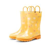 DREAM PAIRS Kids Rain Boots Cute Lightweight Waterproof with Pull-on Handles for Girls & Boys Toddler Outdoor Play,Size 9 Little Kid,Orange,KKUMRB2507