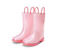 DREAM PAIRS Kids Rain Boots Wellies for Kids Boys Girls Wellington Lightweight Boots with Easy on Handle Waterproof Playing Rain Boot Unisex-Child,Size 6 Little Kid,Pink,KKEMRB2501