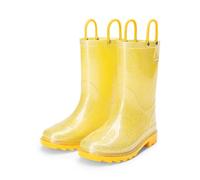DREAM PAIRS Kids Rain Boots Wellies for Kids Boys Girls Wellington Lightweight Boots with Easy on Handle Waterproof Playing Rain Boot Unisex-Child,Size 1 Big Kid,Yellow,KKEMRB2501