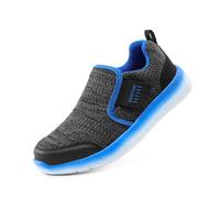 DREAM PAIRS Kids' Running Shoes - Classic Comfort,Size 4 Big Kid,Black/Grey/Royal,Luca-1