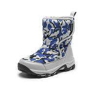 DREAM PAIRS KIDS Waterproof Snow Boots,Camouflage/Blue,9 Little Kid