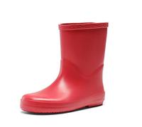DREAM PAIRS Kids Wellies Boys Girls Wellington Boots Waterproof Non-Slip Short Rain Boots Toddler/Little Kid/Big Kid,Size 2 Big Kid,Red,SDRB2203K-E