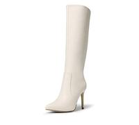 DREAM PAIRS Knee High Boots for Women Ladies with High Heel,Size 6.5,Beige White,SDKB2202W-E