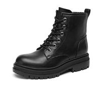 DREAM PAIRS Lace-up Combat Boots Ankle Chunky Heel Booties for Women,Size 7.5,Black,STRONG-5