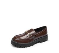 DREAM PAIRS Loafers for Women Chunky Penny Loafer Slip On,Brown,5.5
