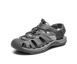DREAM PAIRS Men Durable Sport Sandals,Black/Dark/Grey,11