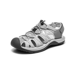 DREAM PAIRS Men Durable Sport Sandals,Grey/Black,12