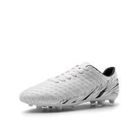 Dream Pairs Mens Football Boots Outdoor Athletic Football Cleats Shoes,Size 8.5,White/Black,MEGA-1