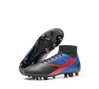 DREAM PAIRS Men's High Tops Lace Up Soccer Cleats,Size 10,Black/Blue