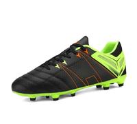 DREAM PAIRS Men's Outdoor Athletes Cleats Football Boots Soccer Shoes Sneakers and Teen Training,Size 11,Black/Lemon/Green/Red,160471-M